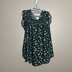 Old Navy Dark Green Floral Top
